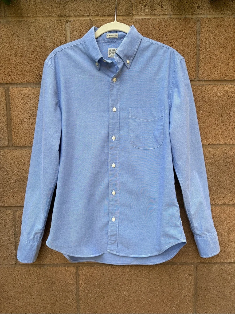 J. Crew Oxford Men's Blue Button-Down Shirt in Slim Untucked Fit